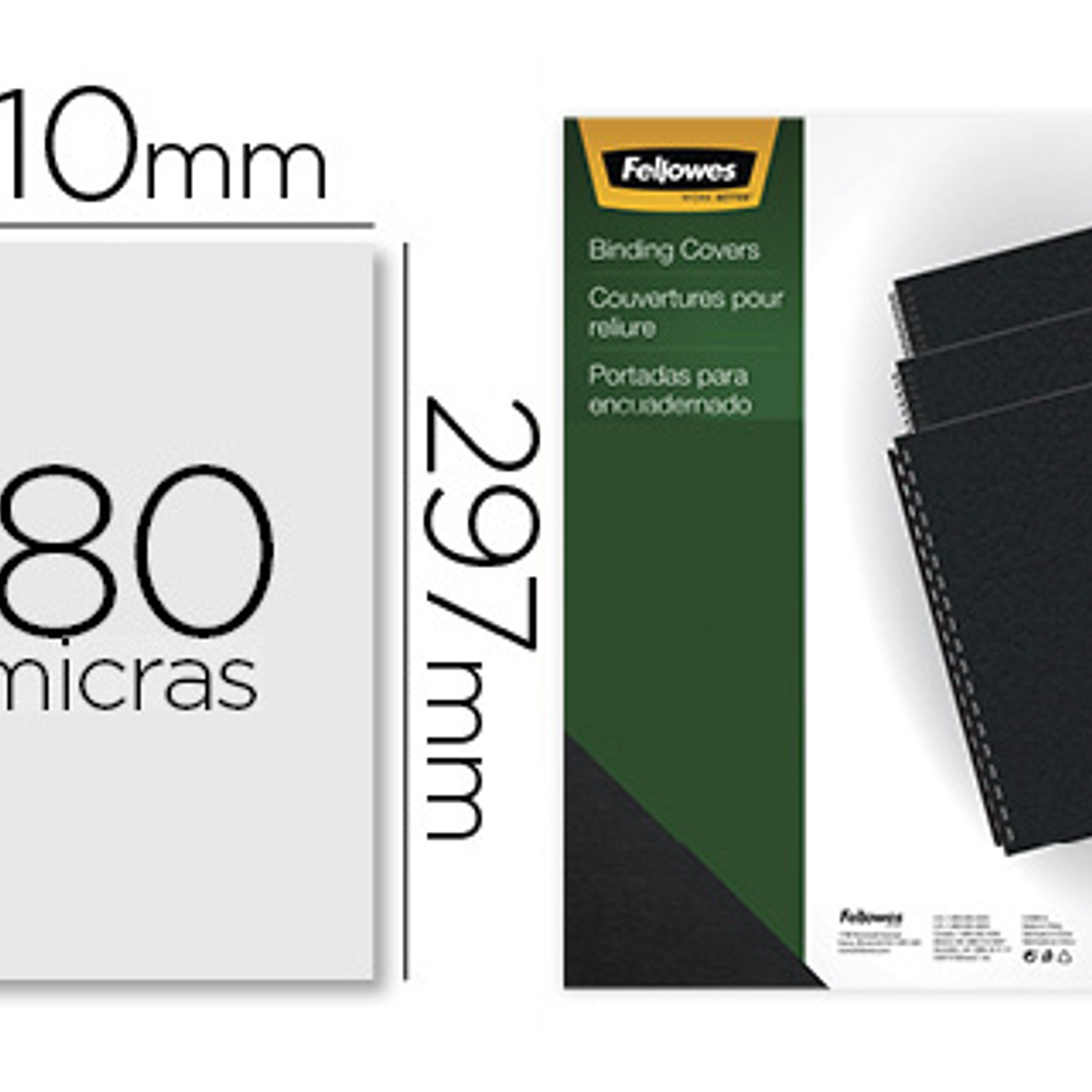 Capa de encadernacao fellowes pvc din a4 opaca preta 180 microns pack de 100 unidades 1