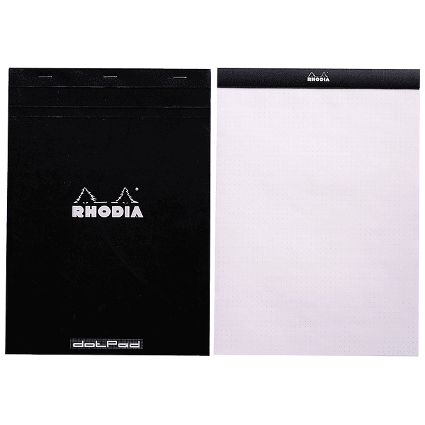 Bloco de notas rhodia black dot pad din a5 80 f 80 gr liso com pontos pretos 5 mm perfurado 2