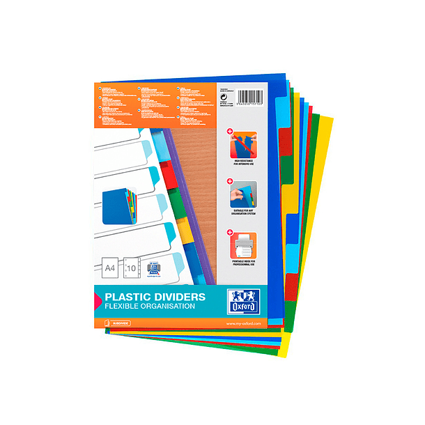 Separador elba plastico 120 mc din a4 11 furos 10 posicoes cores sortidas 1