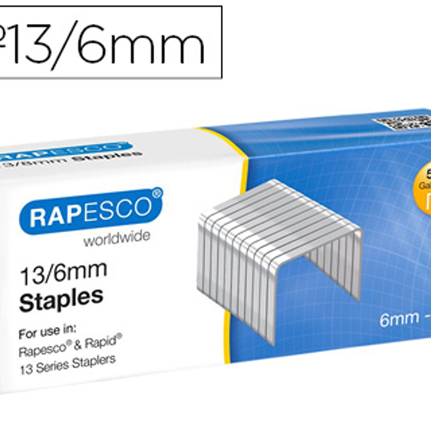 Agrafes rapesco galvanizados 13/6 caixa de 5000 unidades 1