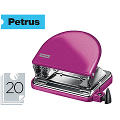 Furador petrus 52 wow fucsia metalizado capacidade 20 folhas em blister