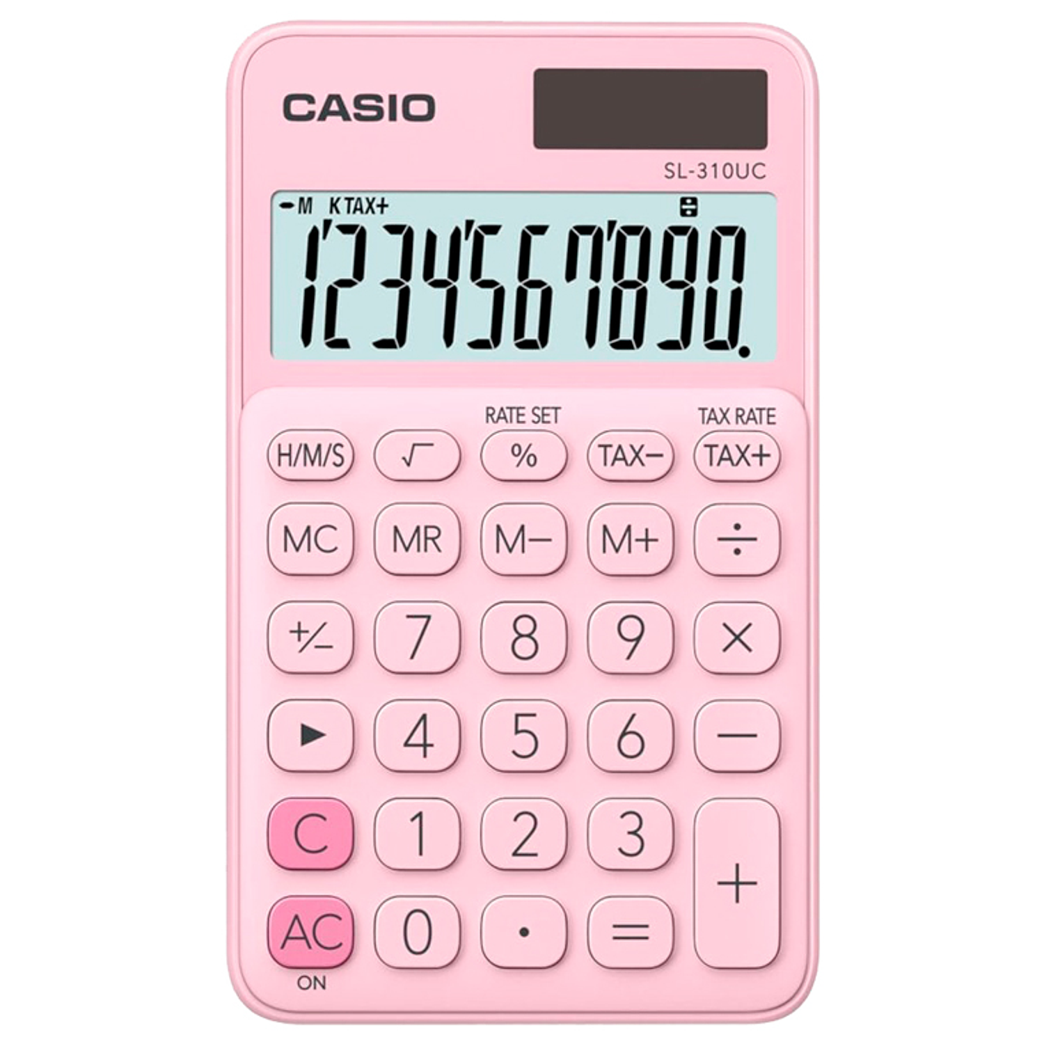 Calculadora casio sl-310uc-pk bolso 10 digitos tax +/- tecla duplo zero cor rosa 2