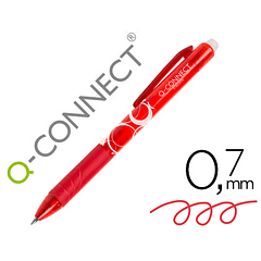 Esferografica q-connect retratil apagavel 0,7 mm cor vermelho