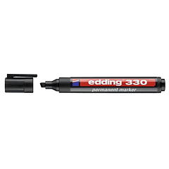 Marcador edding permanente 330 preto ponta biselada 1-5 mm recarregavel