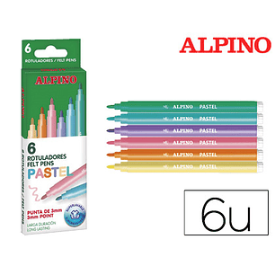 Marcador alpino standard pastel caixa de 6 cores sortidas