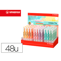 Marcador stabilo fluorescente swing cool pastel expositor de 48 unidades em 6 cores sortidas