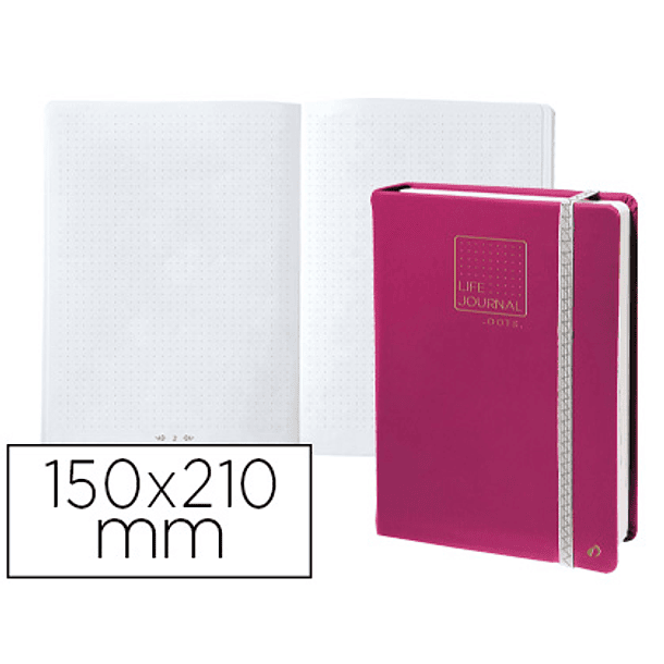 Caderno quo vadis life journal infinite dots pontos 15x21 cm 224 folhas capa ciruela 1