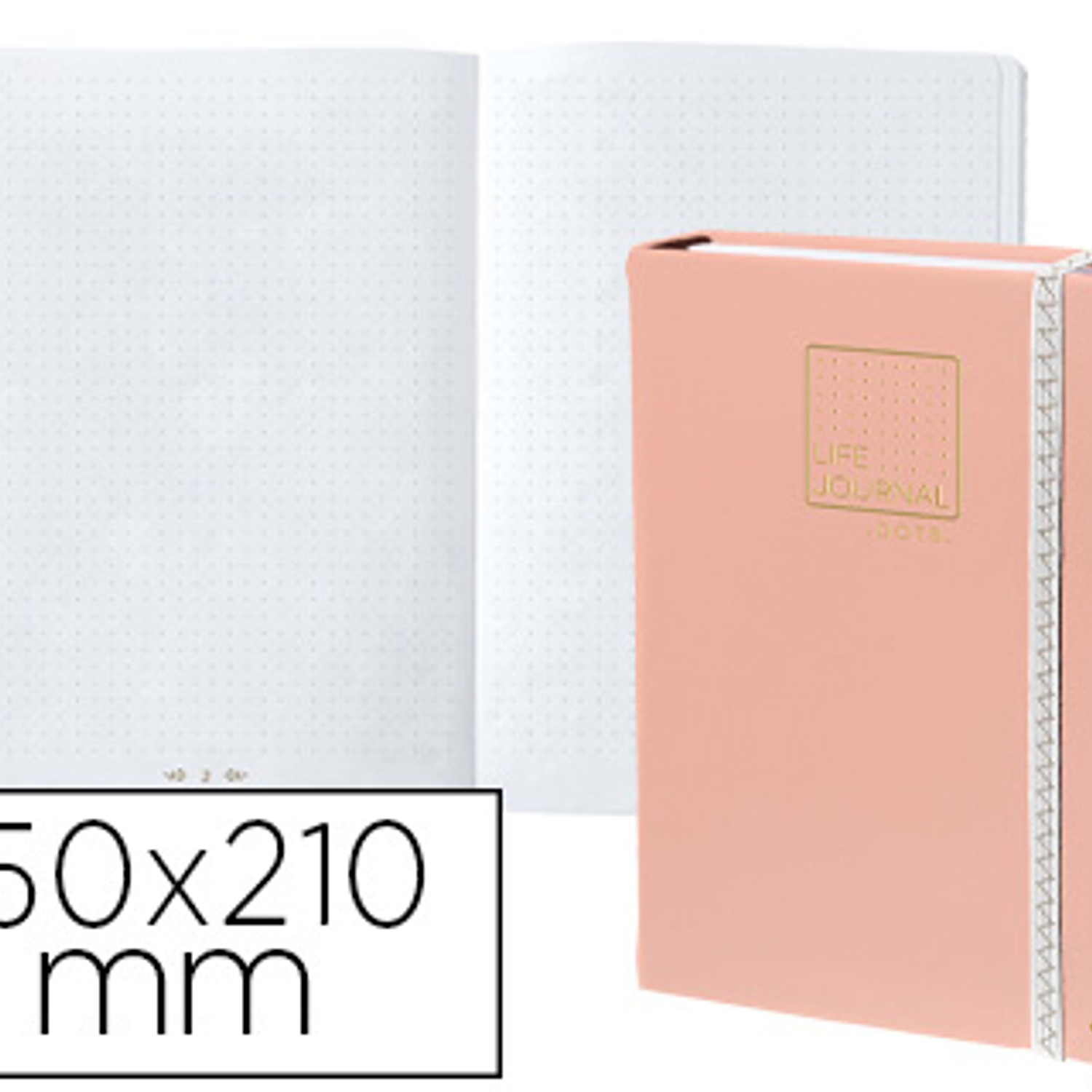 Caderno quo vadis life journal infinite dots pontos 15x21 cm 224 folhas capa rosa 1