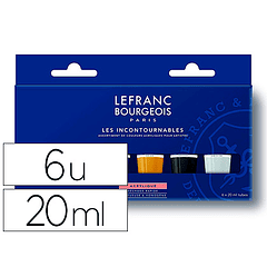 Pintura acrilica l&b fine conjunto \&quot;los imprescindibles\&quot; caixa de 6 cores sortidas tubo de 20 ml