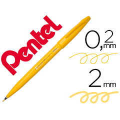 Marcador / pincel pentel touch para caligrafia cor amarelo