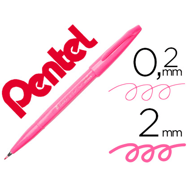 Marcador / pincel pentel touch para caligrafia cor rosa 2