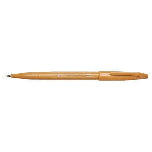 Marcador / pincel pentel touch para caligrafia cor ocre