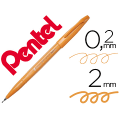 Marcador / pincel pentel touch para caligrafia cor ocre