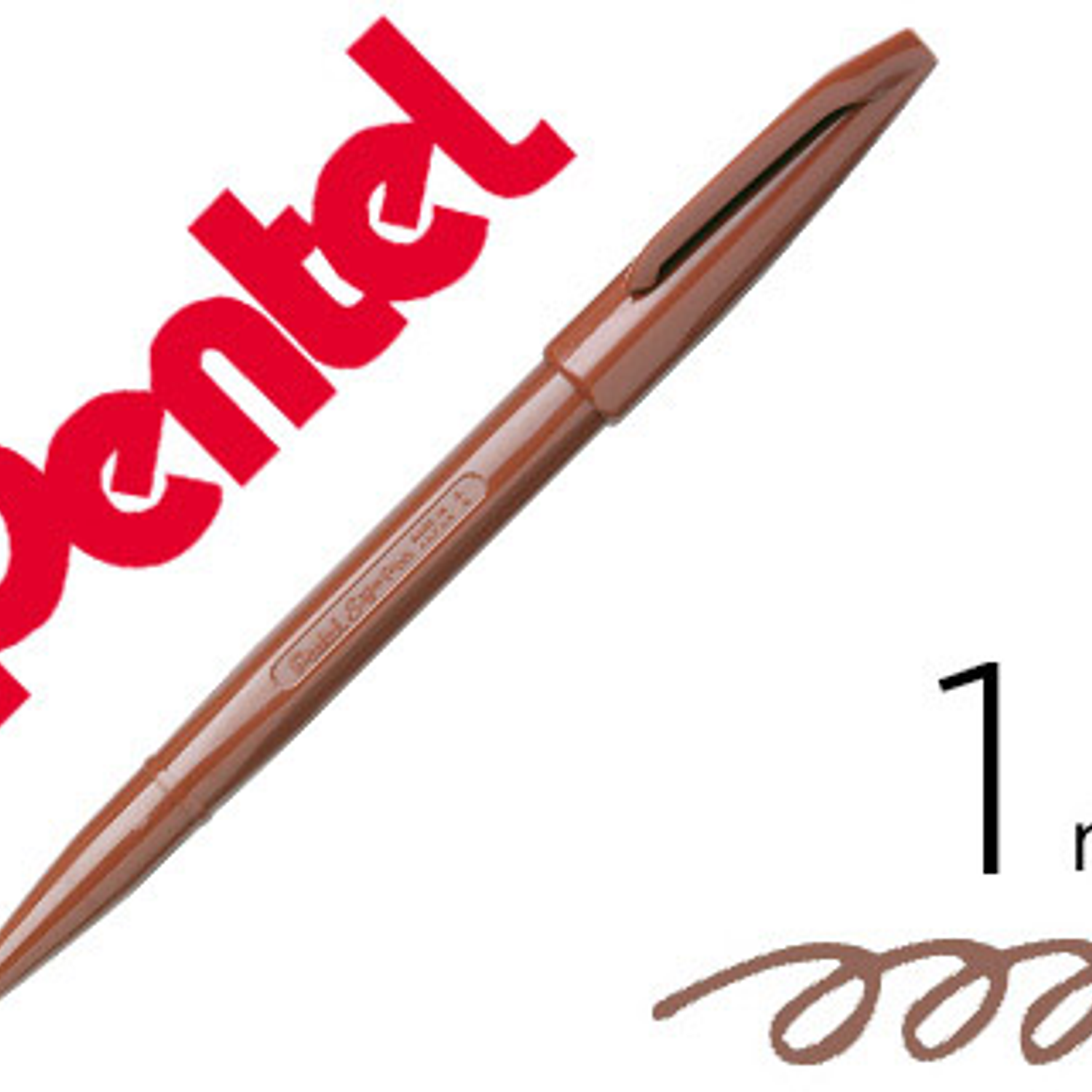 Caneta pentel com ponta de fibra sign pen na cor castanho