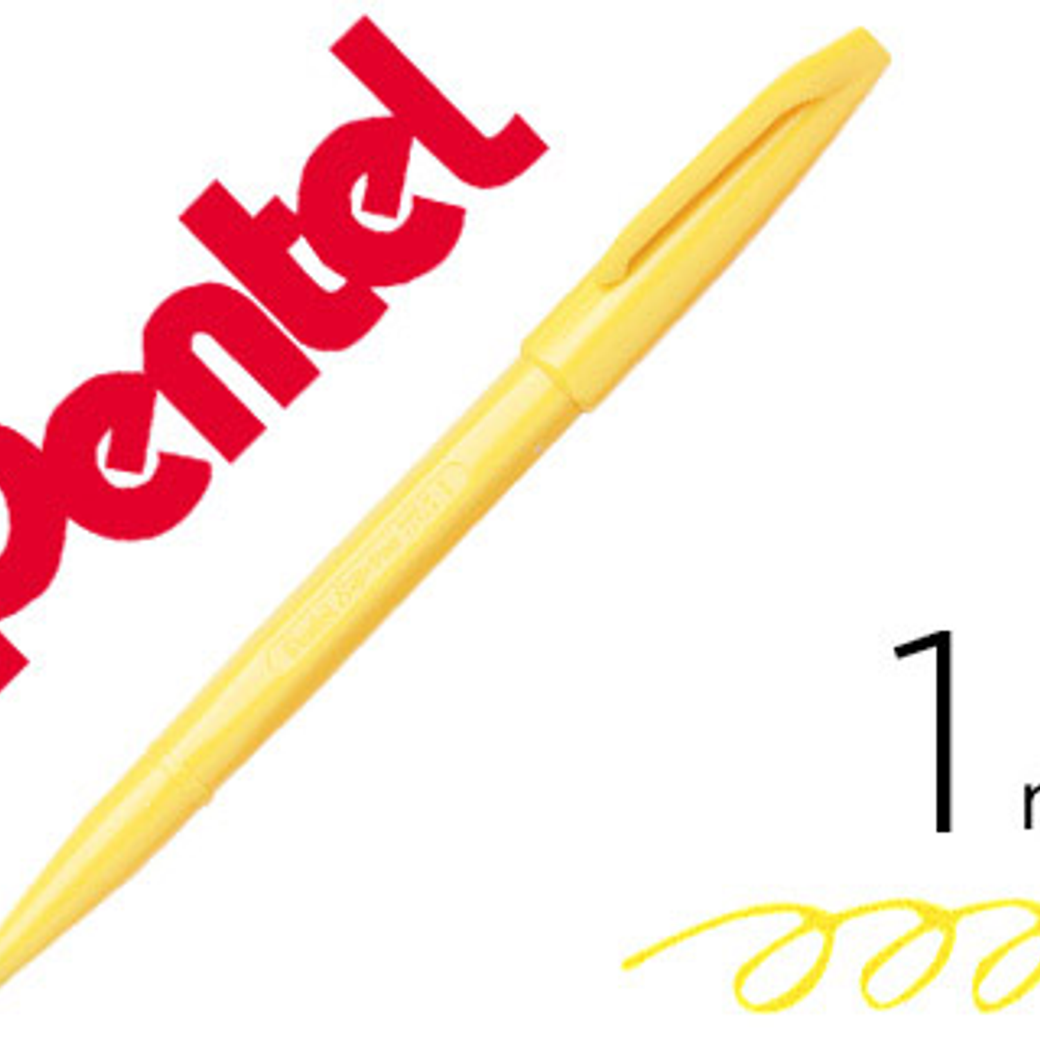 Caneta pentel com ponta de fibra sign pen na cor amarelo