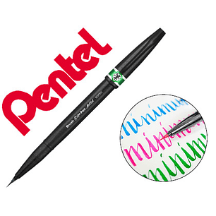 Caneta pincel pentel artist cor verde