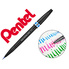 Caneta pincel pentel artist cor azul ceu