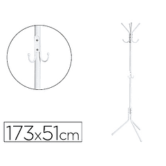 Cabide metalico q-connect branco 8 suportes 173x51 cm