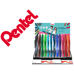 Expositor roller pentel energel bl107 0,7 mm com 6 duzias e 12 cores