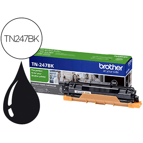 Toner brother tn247bk dcp-l3510cdw / hl-l3270cdw / mfc-l3710cw preto 3000 paginas 1