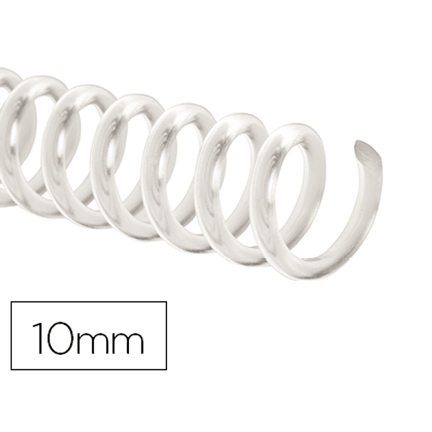 Espiral q-connect de plastico transparente 32 5:1 10mm 1,8mm caixa de 100 unidades 1