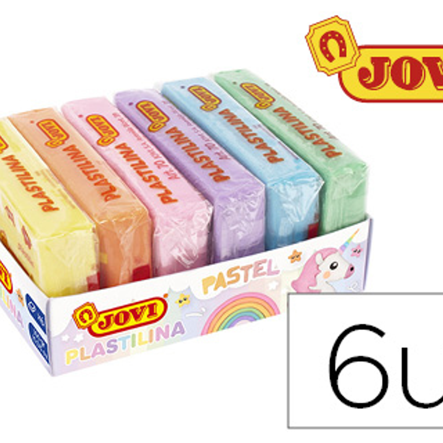 Plasticina jovi 70 sortida formato pequeno cores pastel sortidas caixa de 6 unidades 50 g 1