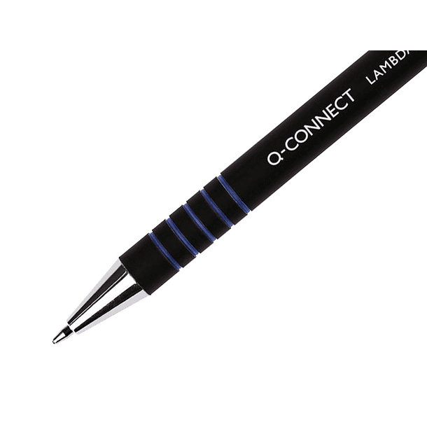 Esferografica q-connect retratil com grip 0,7 mm cor azul 4