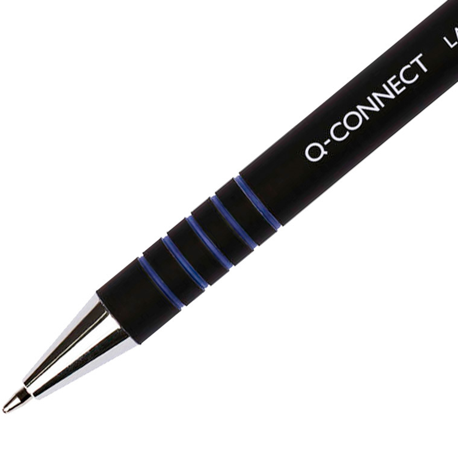 Esferografica q-connect retratil com grip 0,7 mm cor azul 4