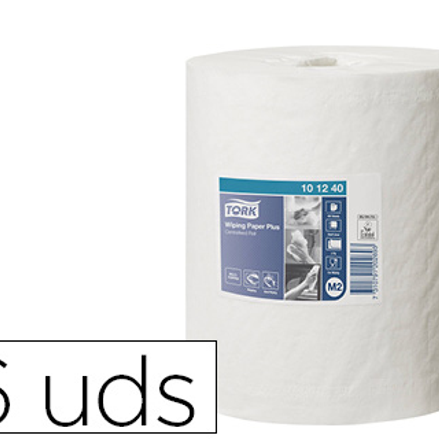 Papel seca maos tork secagem extra largura 215 mm comprimento 160 mt 2 folhas para dispensador m2 central pack de 6 uni 1