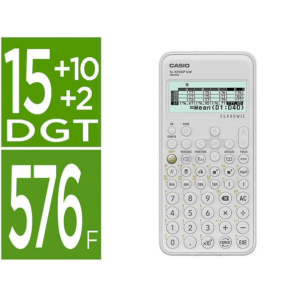Calculadora casio fx-570spx ii classwiz cientifica 576 fu...
