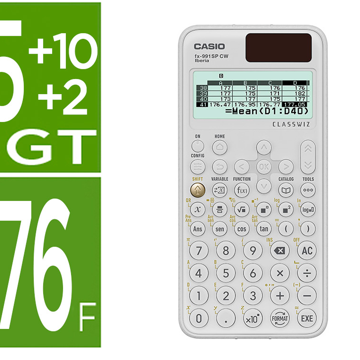 Calculadora casio fx-991spx ii classwizz cientifica 576 funcoes 9 memorias 15+10+2 digitos codigo qr com capa preta 1