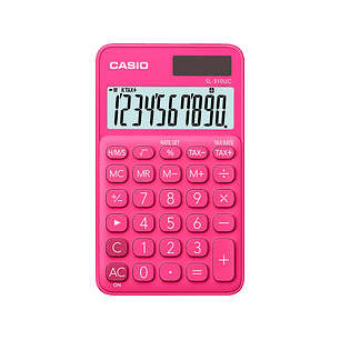 Calculadora casio sl-310uc-rd bolso 10 digitos tax +/- tecla duplo zero cor fucsia