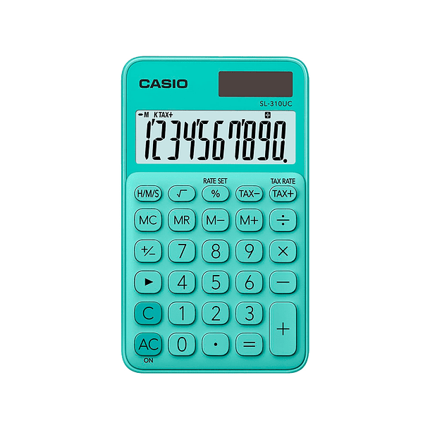 Calculadora casio sl-310uc-gn bolso 10 digitos tax +/- tecla duplo zero cor verde 2