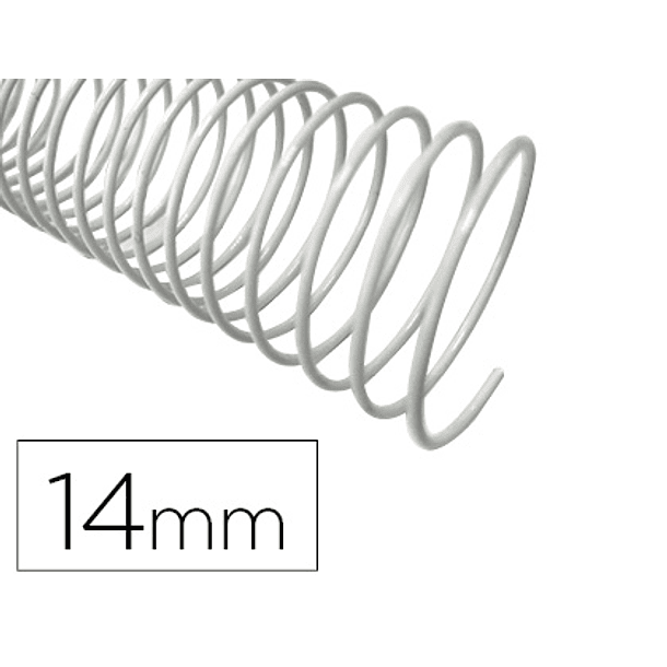 Espiral q-connect metalica branco 64 5:1 14 mm 1 mm caixa de 100 unidades 2