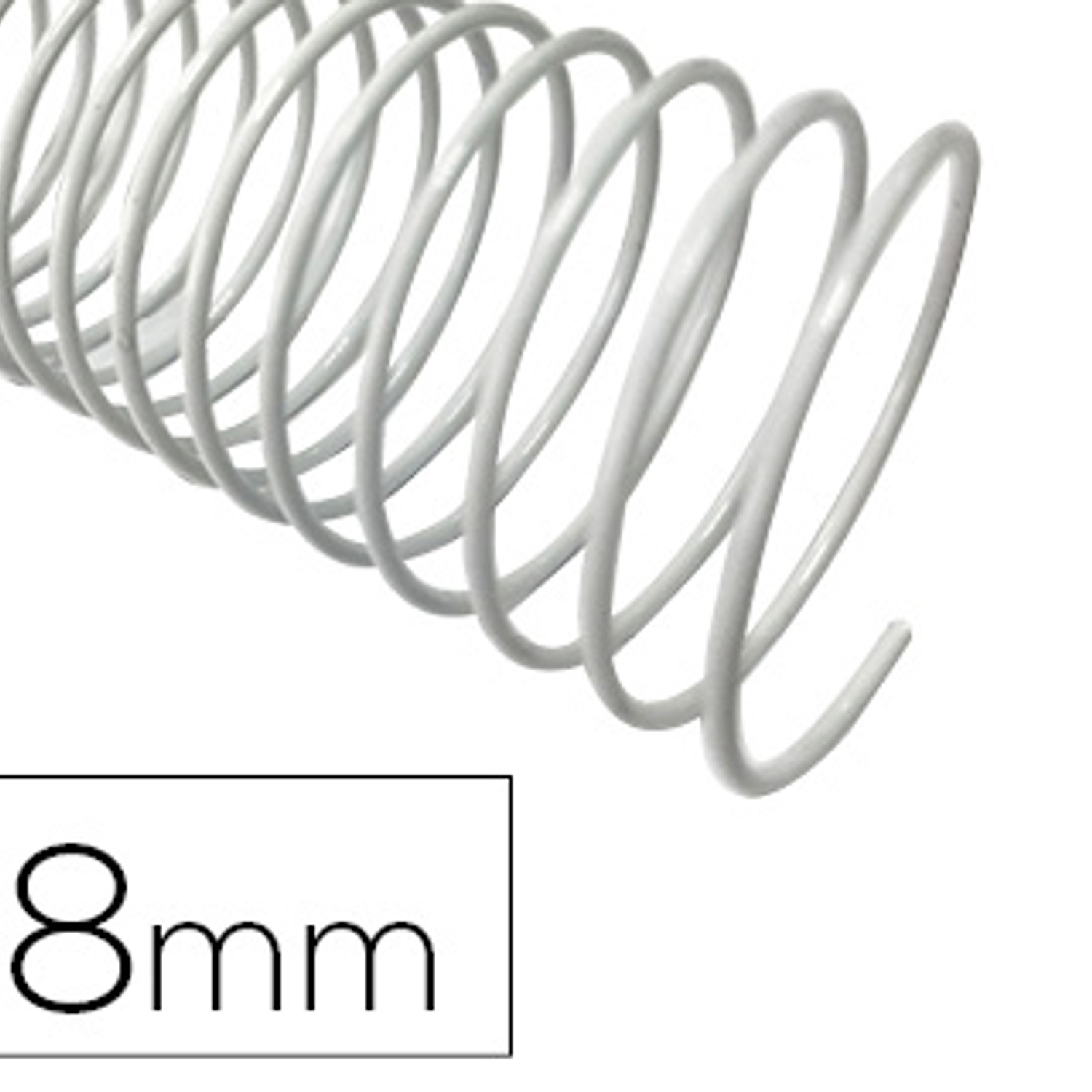 Espiral q-connect metalica branco 64 5:1 18mm 1,2mm caixa de 100 unidades 1