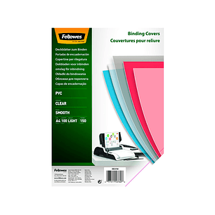 Capa de encadernacao fellowes pvc din a4 transparente 150 microns pack de 100 unidades