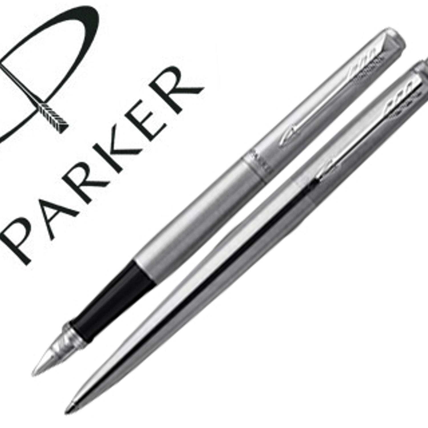 Conjunto parker duo jotter aço ct esferografica + caneta 1