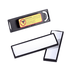 Identificador durable pvc magnetico com efeito lupa cor preta 67x17 mm