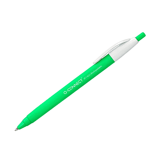 Esferografica q-connect retratil kf14625 biodegradavel verde tinta azul