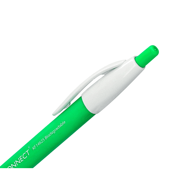 Esferografica q-connect retratil kf14625 biodegradavel verde tinta azul 7