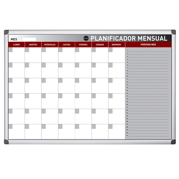 Planning magnetico bi-office mensal lacado moldura em aluminio 60x45 cm 1