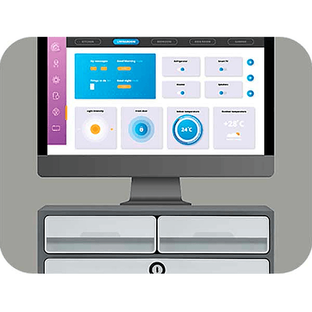 Bloco classificador de gavetas cep moov up reciclado 80% com fechadura reciclado e 3 gavetas cor cinza 4