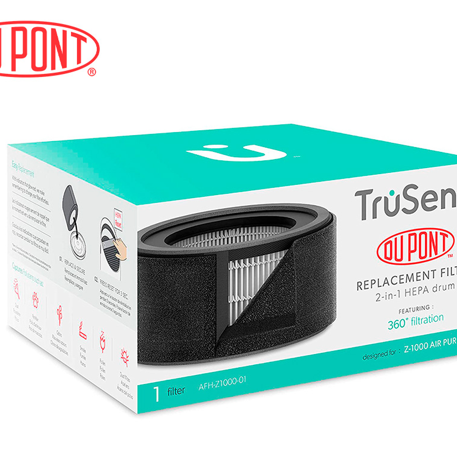 Filtro hepa leitz dupont para purificador de ar trusens z-1000 2