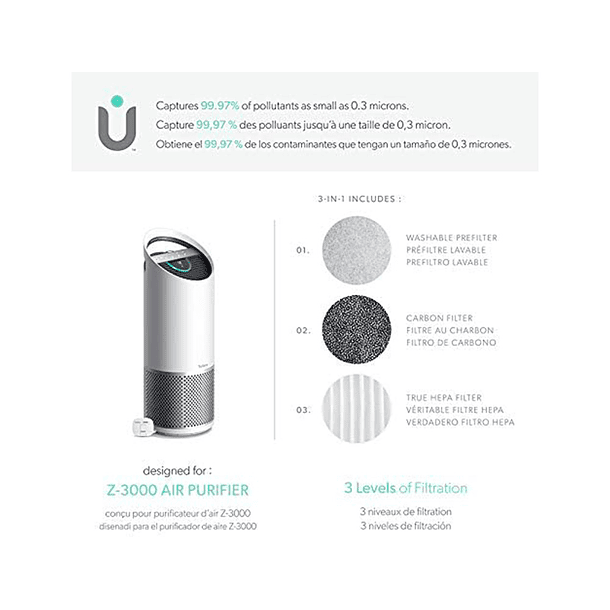 Filtro hepa leitz dupont para purificador de ar trusens z-3000 5