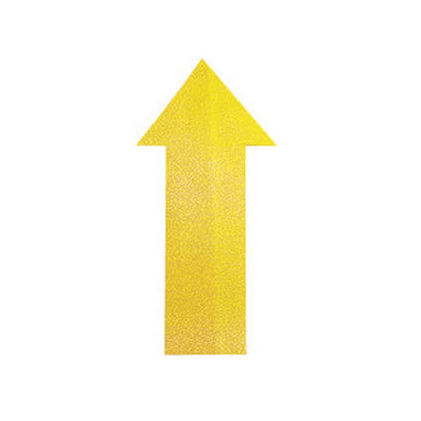 Simbolo adesivo durable pvc forma de flecha para delimitacao de chao amarelo 200x100x0,7 mm pack de 10 unidades 1