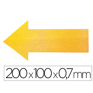 Simbolo adesivo durable pvc forma de flecha para delimitacao de chao amarelo 200x100x0,7 mm pack de 10 unidades