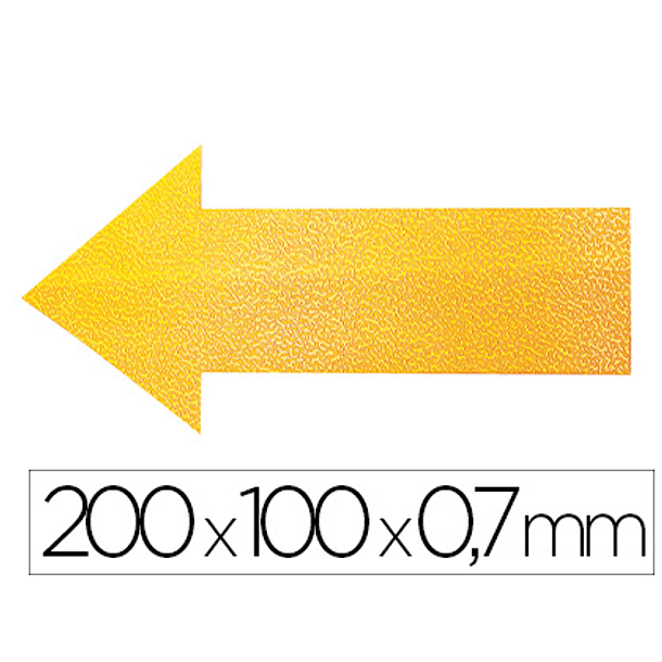 Simbolo adesivo durable pvc forma de flecha para delimitacao de chao amarelo 200x100x0,7 mm pack de 10 unidades 2