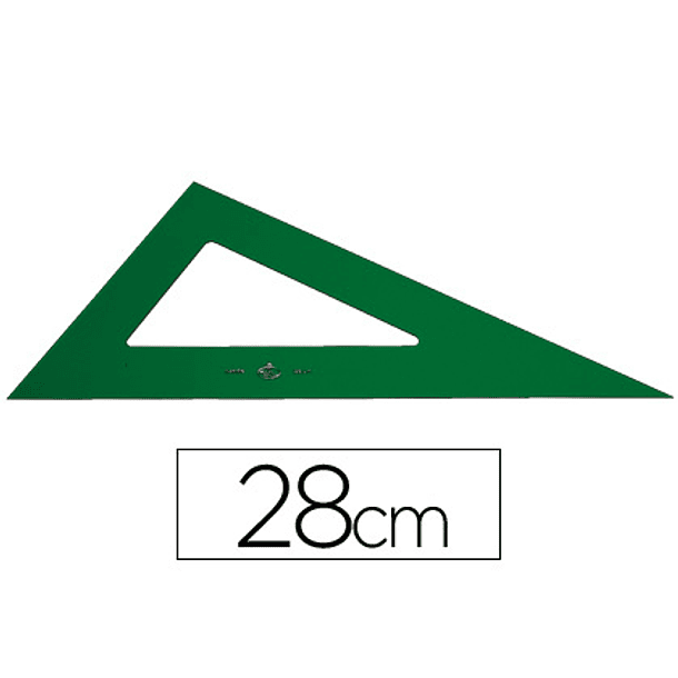 Esquadro plastico verde transp 28 cm 1