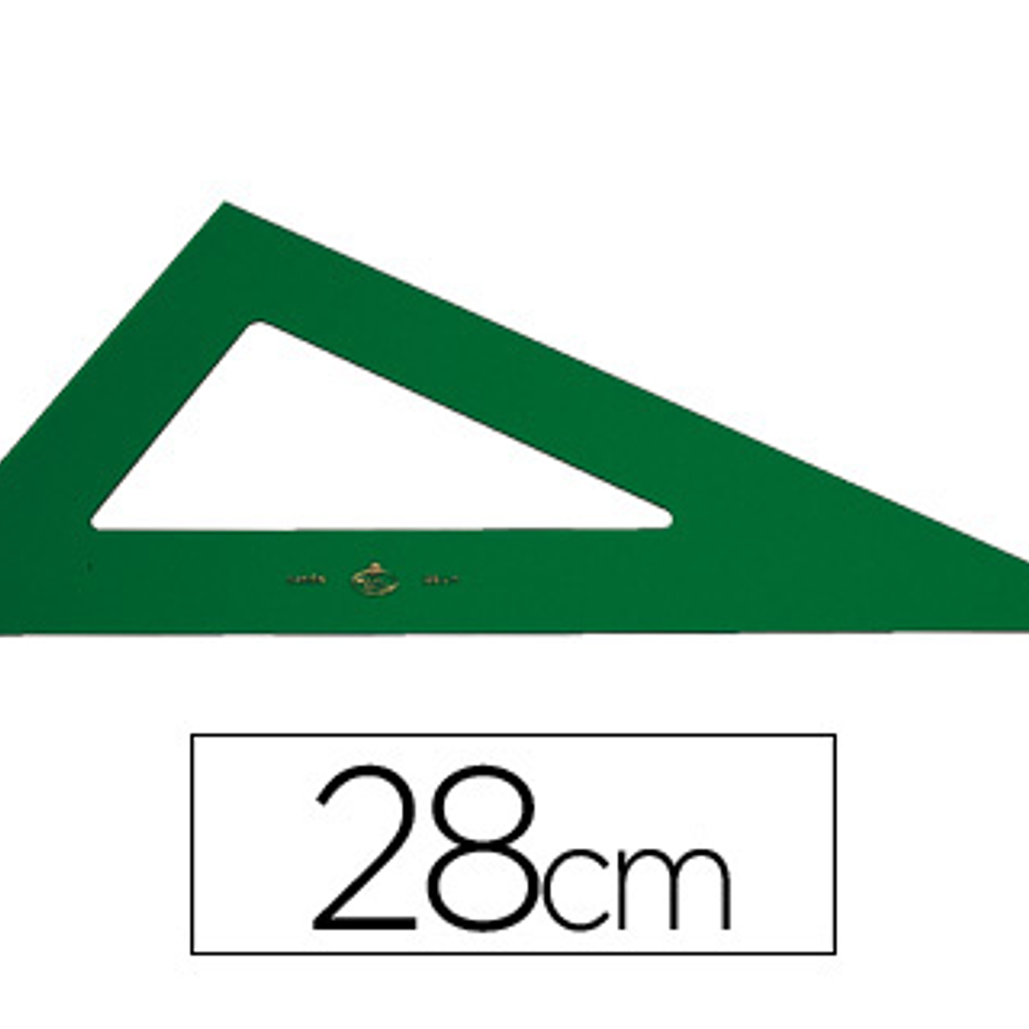 Esquadro plastico verde transp 28 cm 1