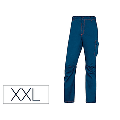 Calcas de trabalho deltaplus cintura elastica 5 bolsos cor azul marinho / laranja tamanho xxl